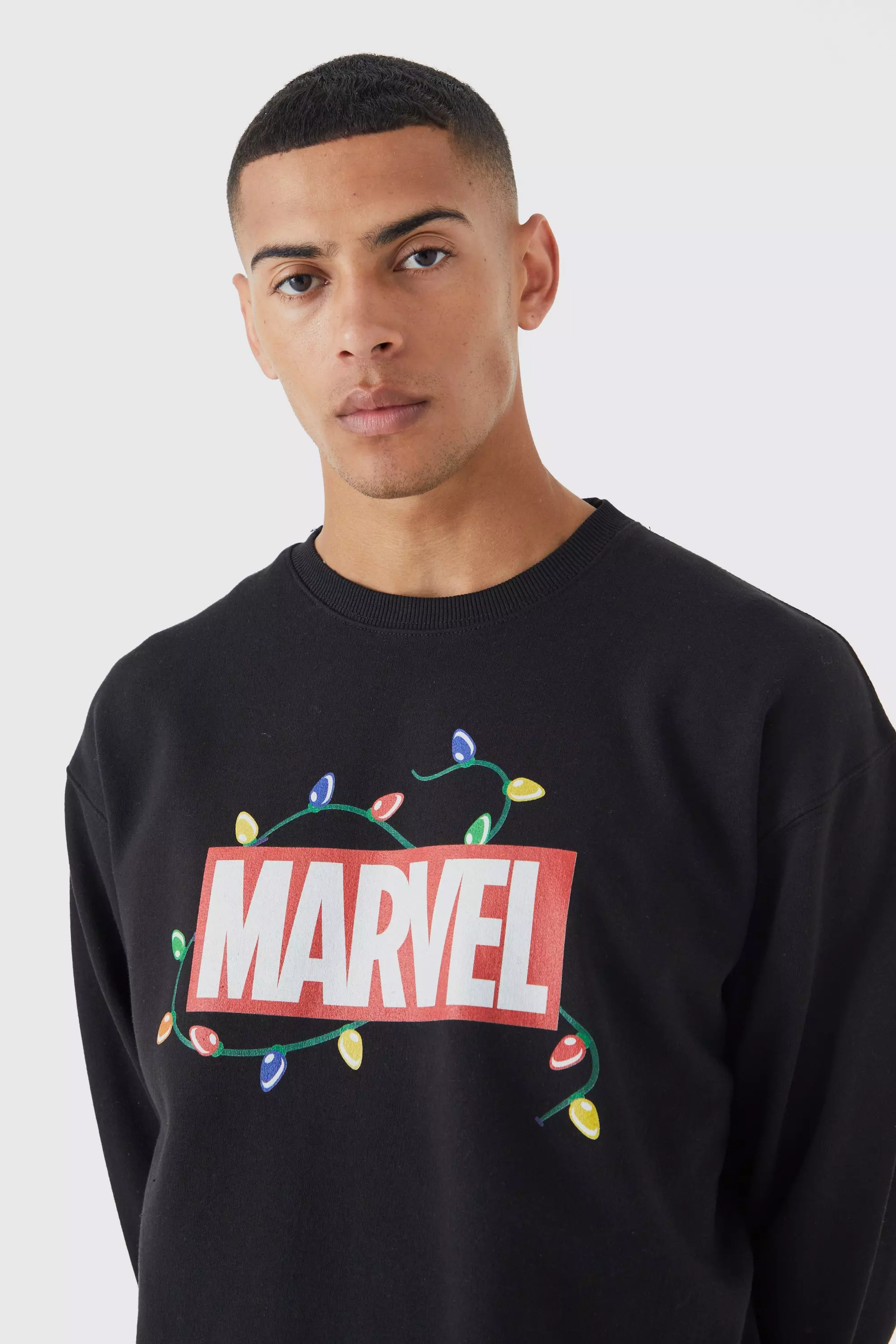 Felpa Oversize Natalizia Ufficiale Marvel, Black immagine alternativa