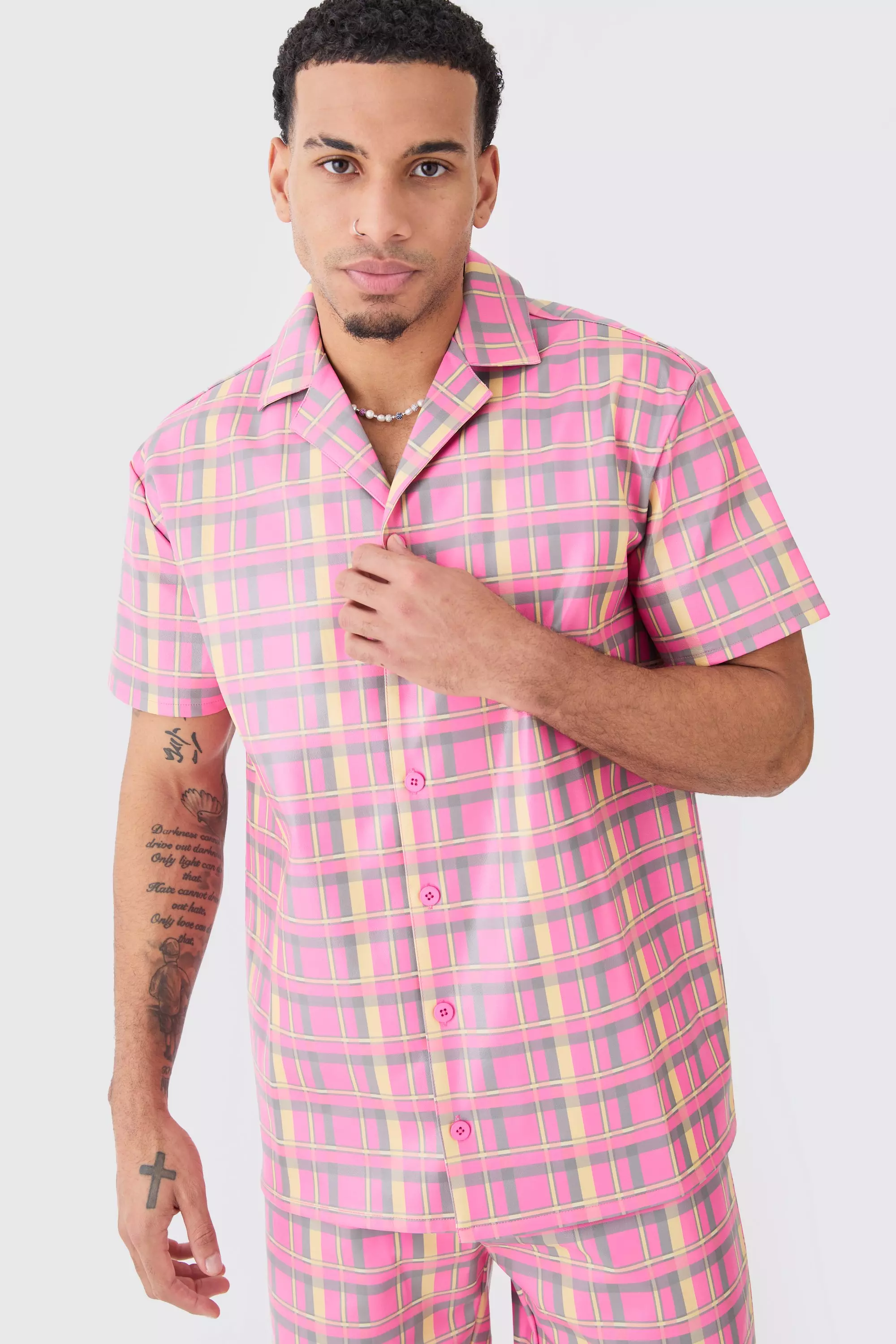 Chemise oversize à carreaux et manches courtes, Multi autre image