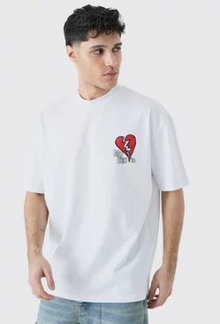 Oversized Broken Hearts T-shirt White