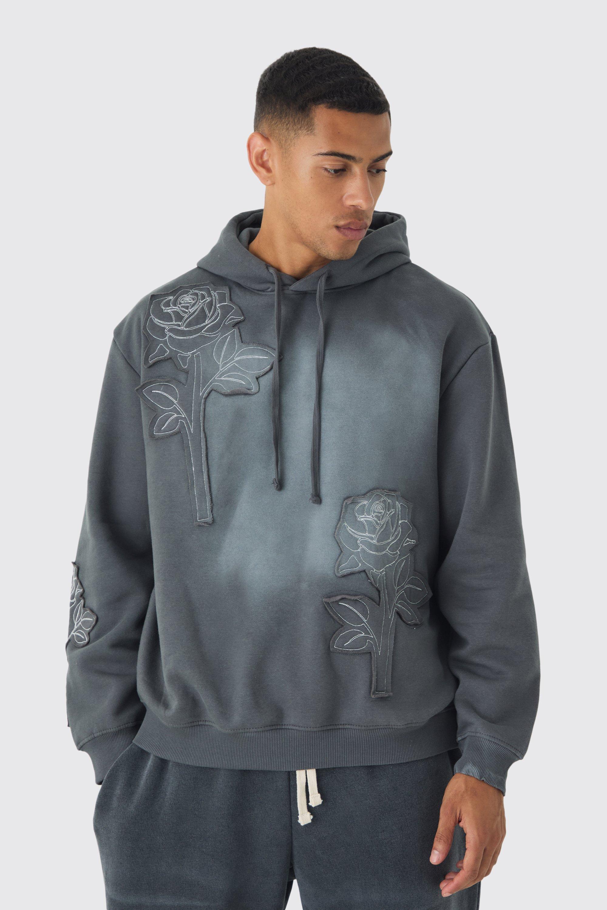 Grey cheap rose hoodie