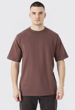 Chocolate Brown Tall Core Heavy Carded Layed On Neck T-shirt
