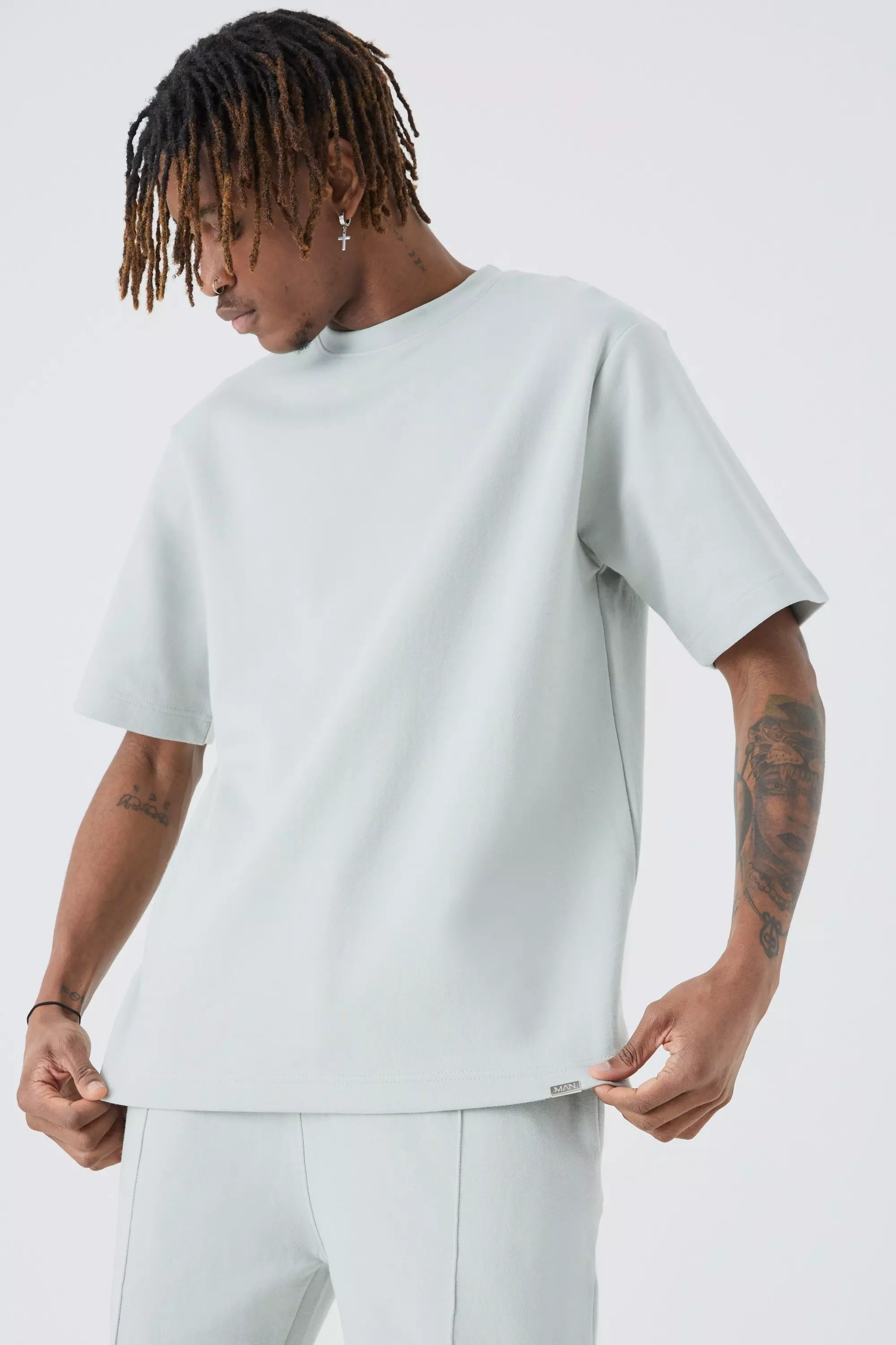 Tall Core Fit Heavy Interlock T-shirt Light grey