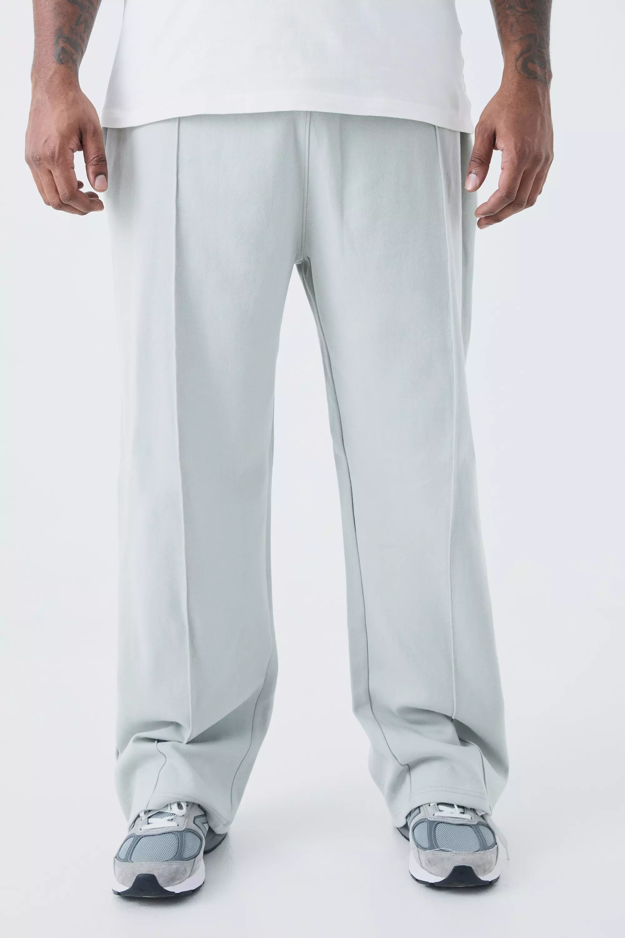 Plus Relaxed Interlock Pintuck Jogger Light grey