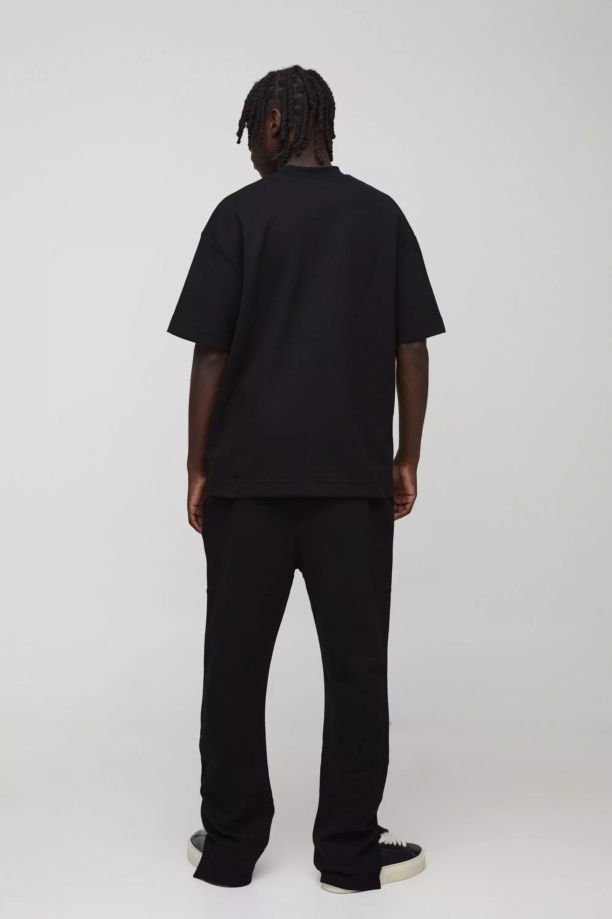 Black Man Oversized Extended Neck Heavy Interlock T-shirt alternative image
