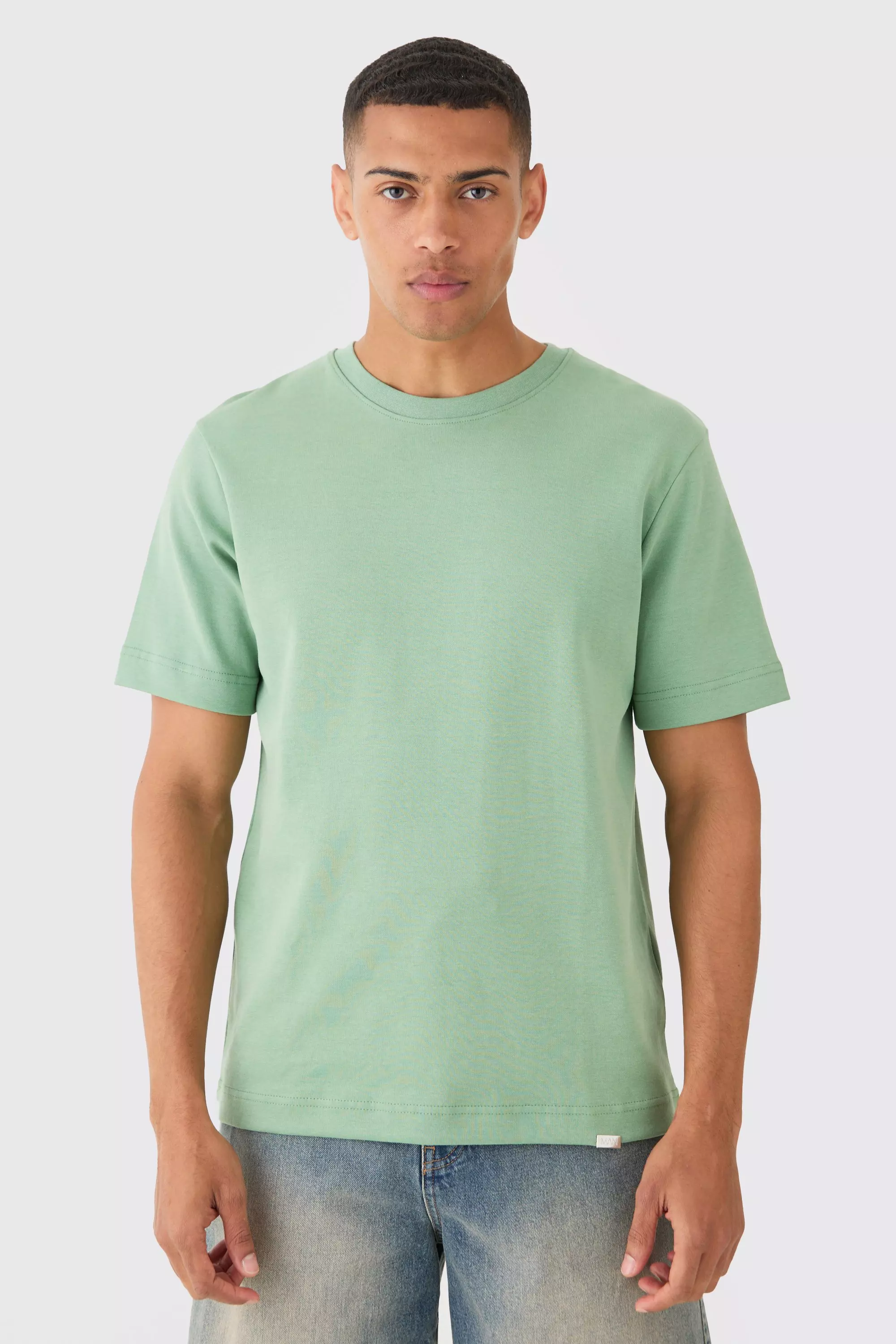 Sage Green Core Fit Heavy Interlock T-shirt