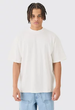Oversized Heavy Layed On Neck Carded T-shirt Ecru