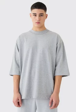 Grey Oversized Heavy Layed On Neck Carded T-shirt