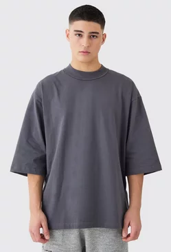 Oversized Heavy Layed On Neck Carded T-shirt Charcoal