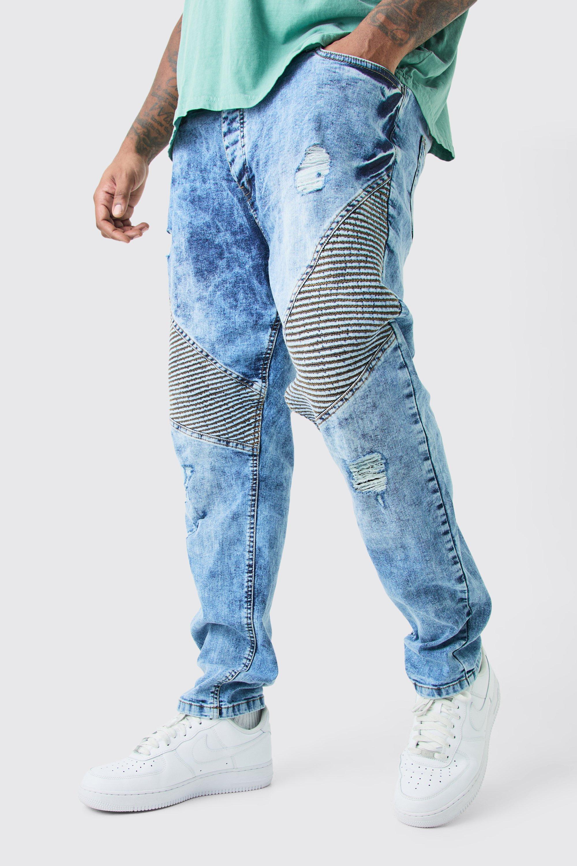 Light Blue Biker Denim