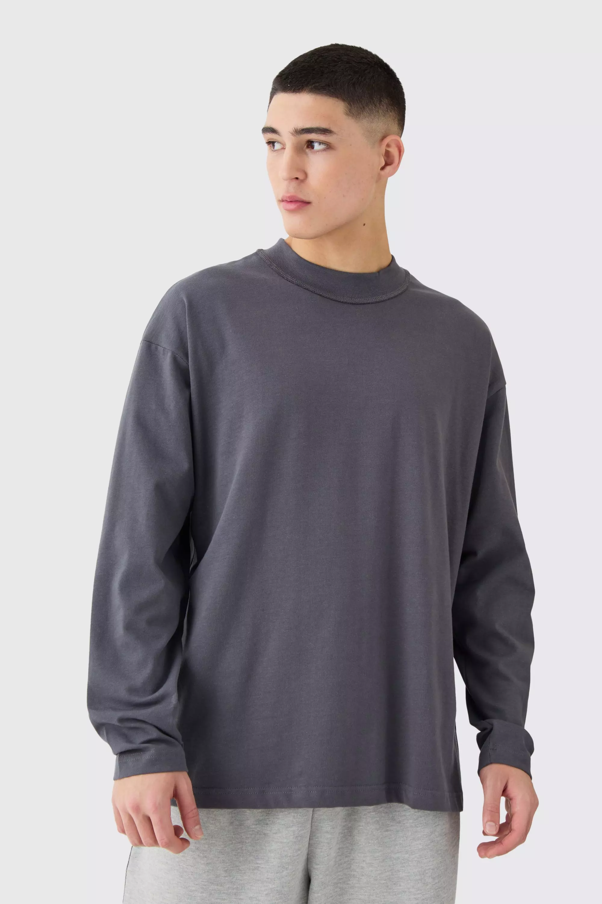 Oversized Layed On Neck T-shirt Charcoal