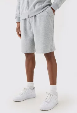 Grey Oversized Drop Crotch Jersey Shorts