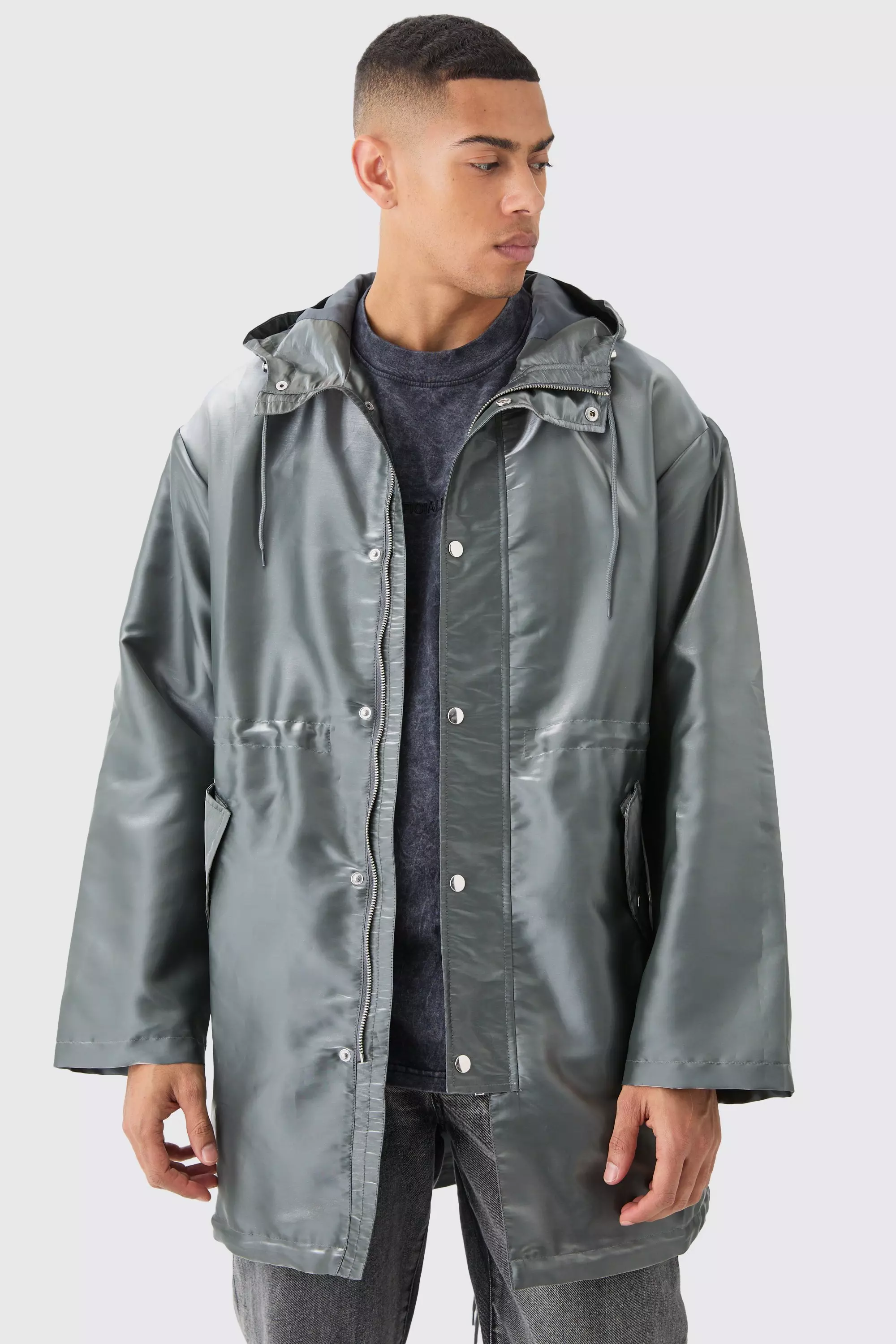 Silver Liquid Metallic Parka alternative image