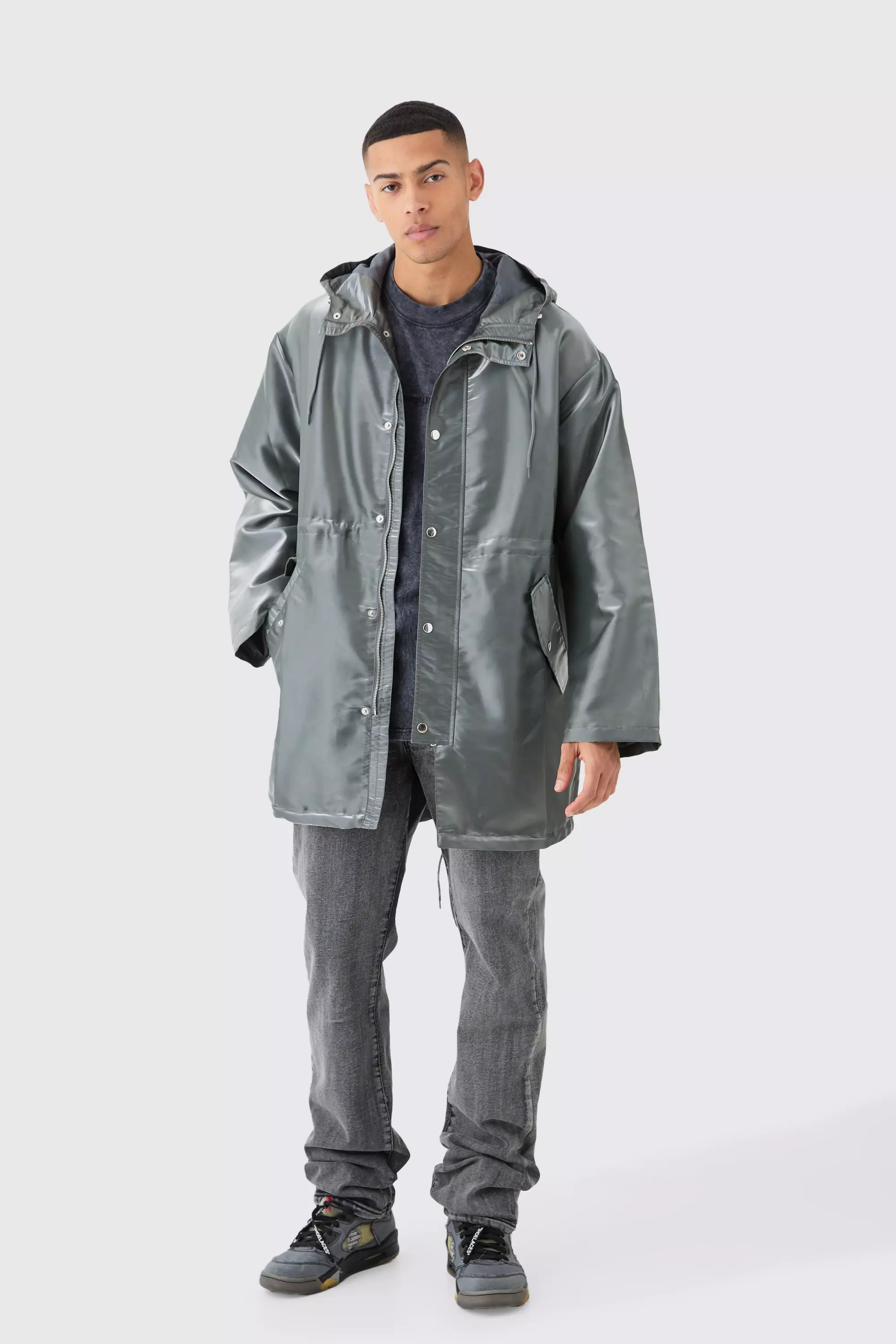 Silver Liquid Metallic Parka alternative image