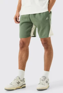 Khaki Relaxed Camo Gusset Shorts