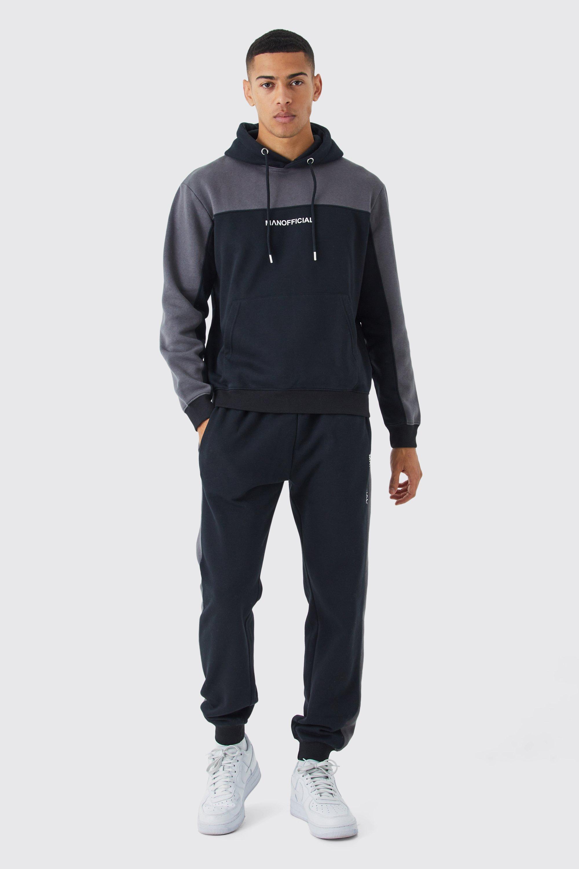 Boohooman cheap tracksuit black