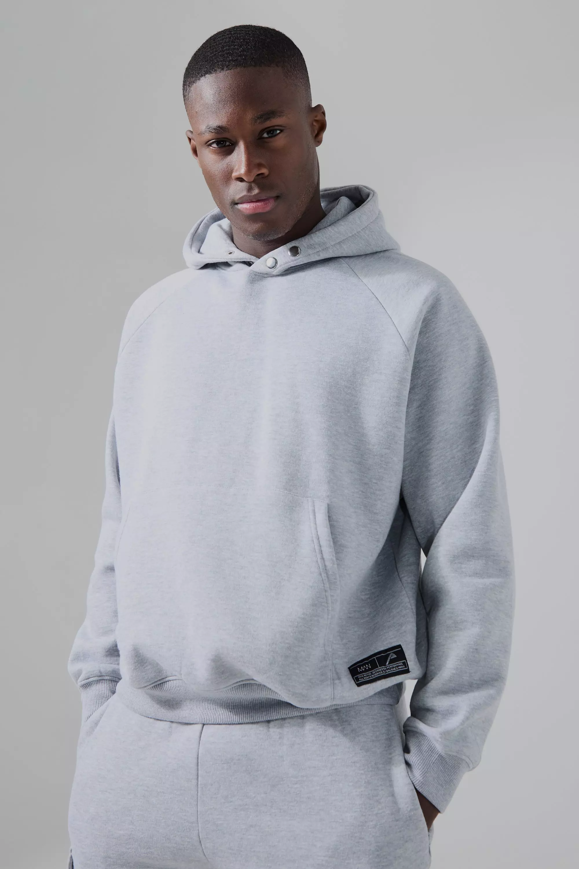 Grey Man Active Gym Boxy Fit Hoodie