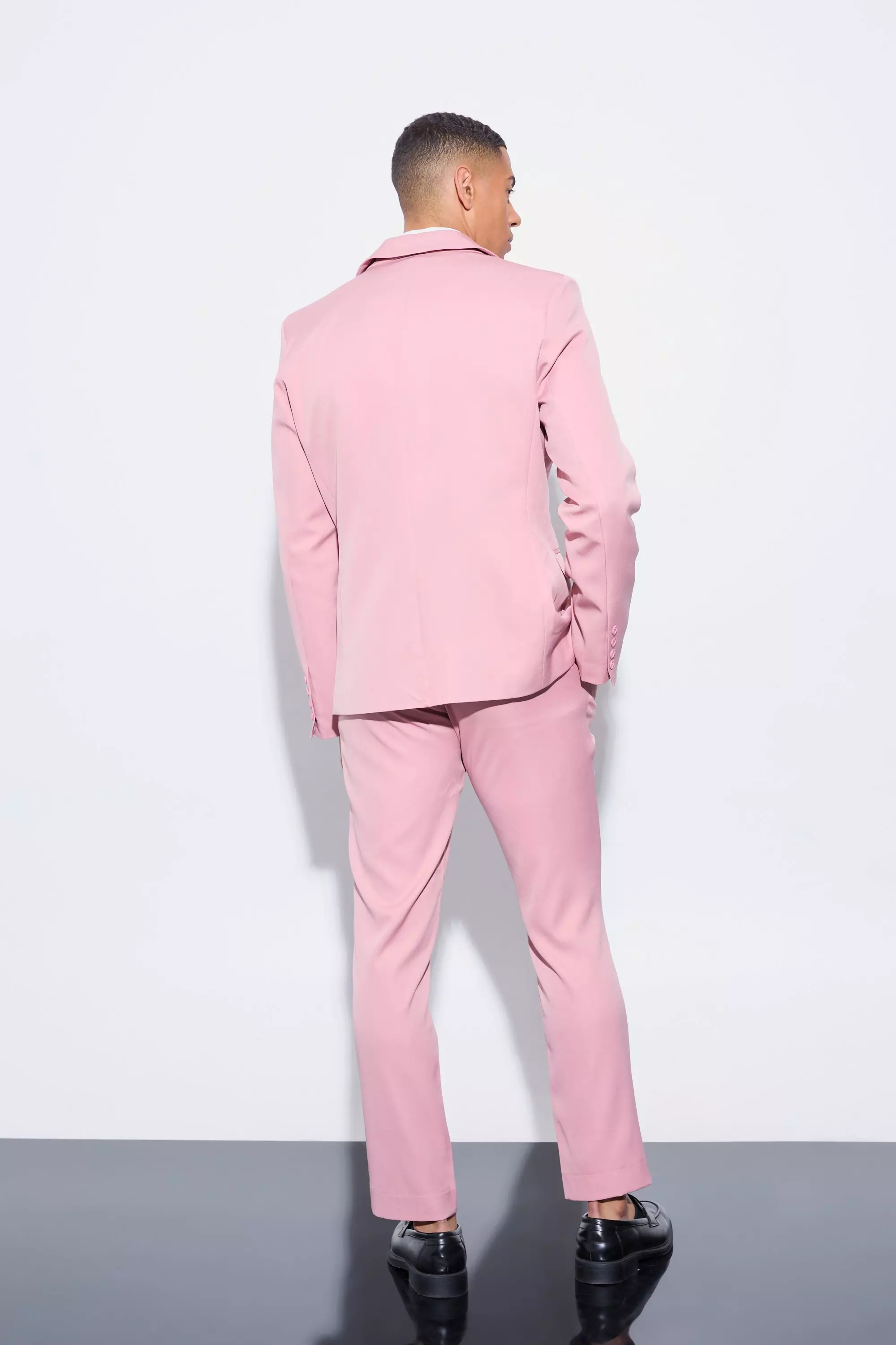 Pantaloni Sartoriali Slim Fit Con Vita Fissa, Dusty pink immagine alternativa