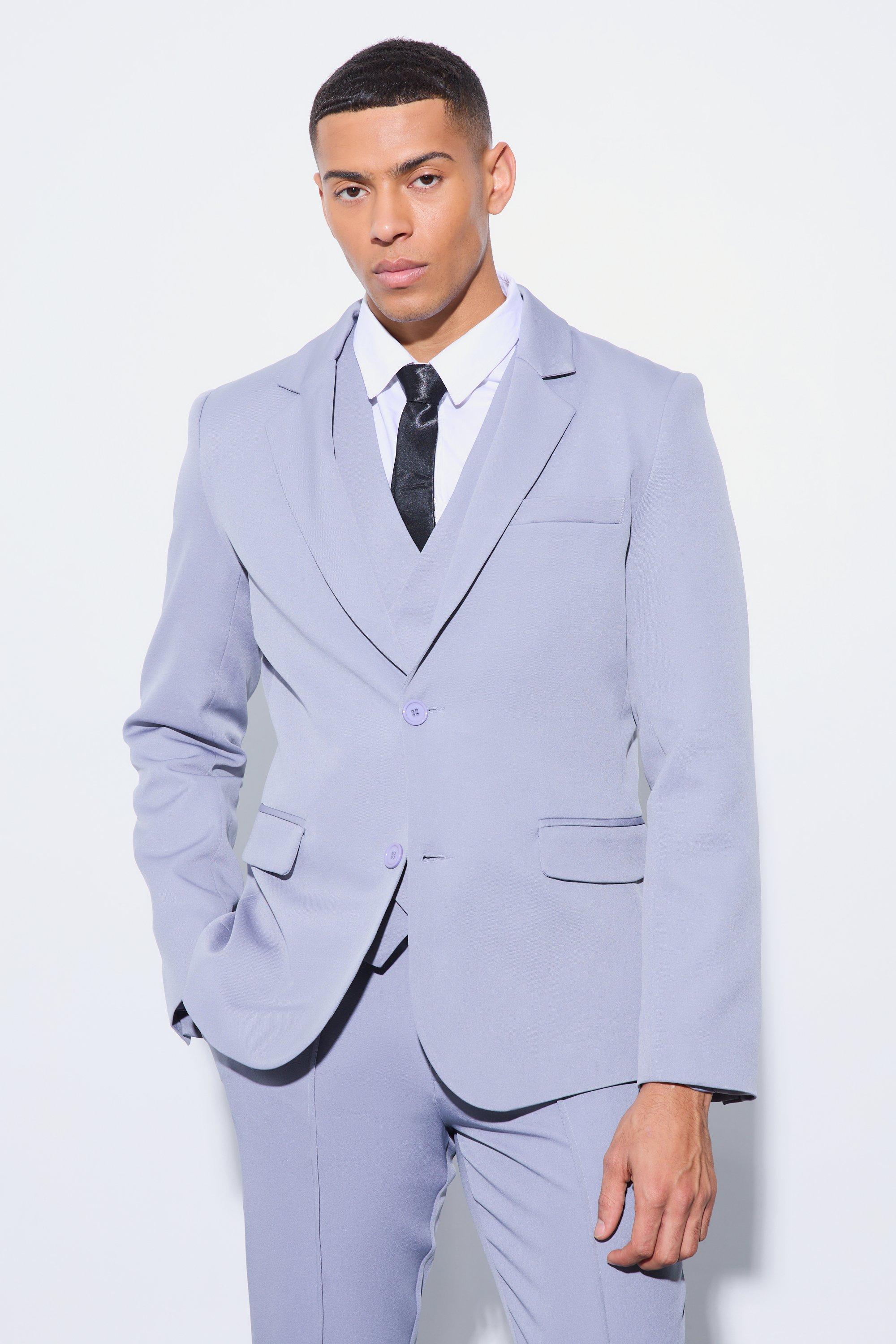 Einreihiger Slim-Fit Blazer, Grey