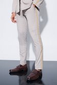 Stone Skinny Fixed Waist Tailored Check Trouser