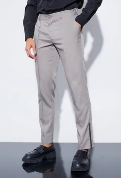 Grey Slim Fixed Waist Tailored Trouser