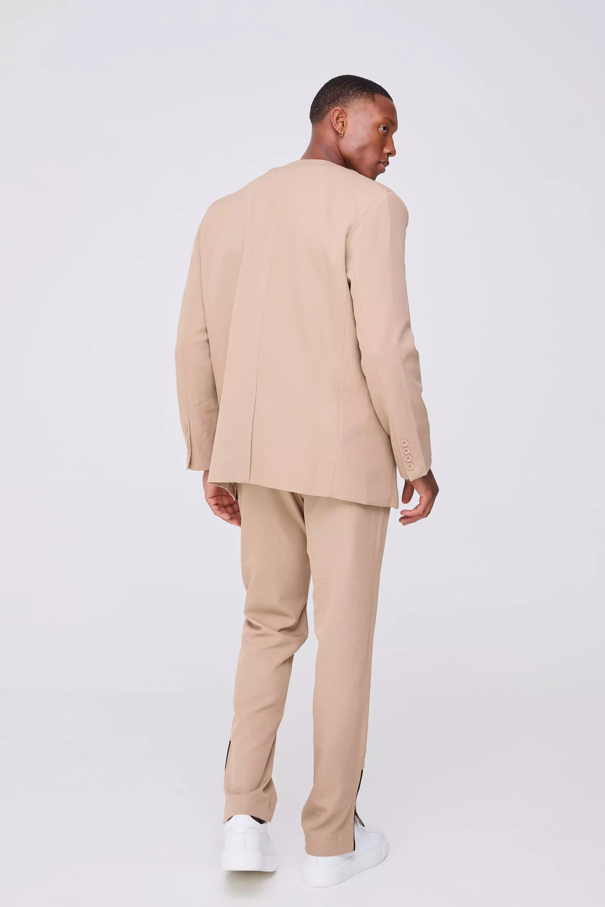 Taupe Slim Fixed Waist Tailored Trouser alternative image