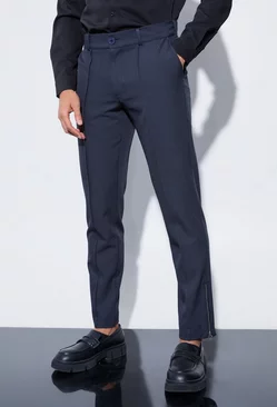Slim Fixed Waist Tailored Trouser Navy