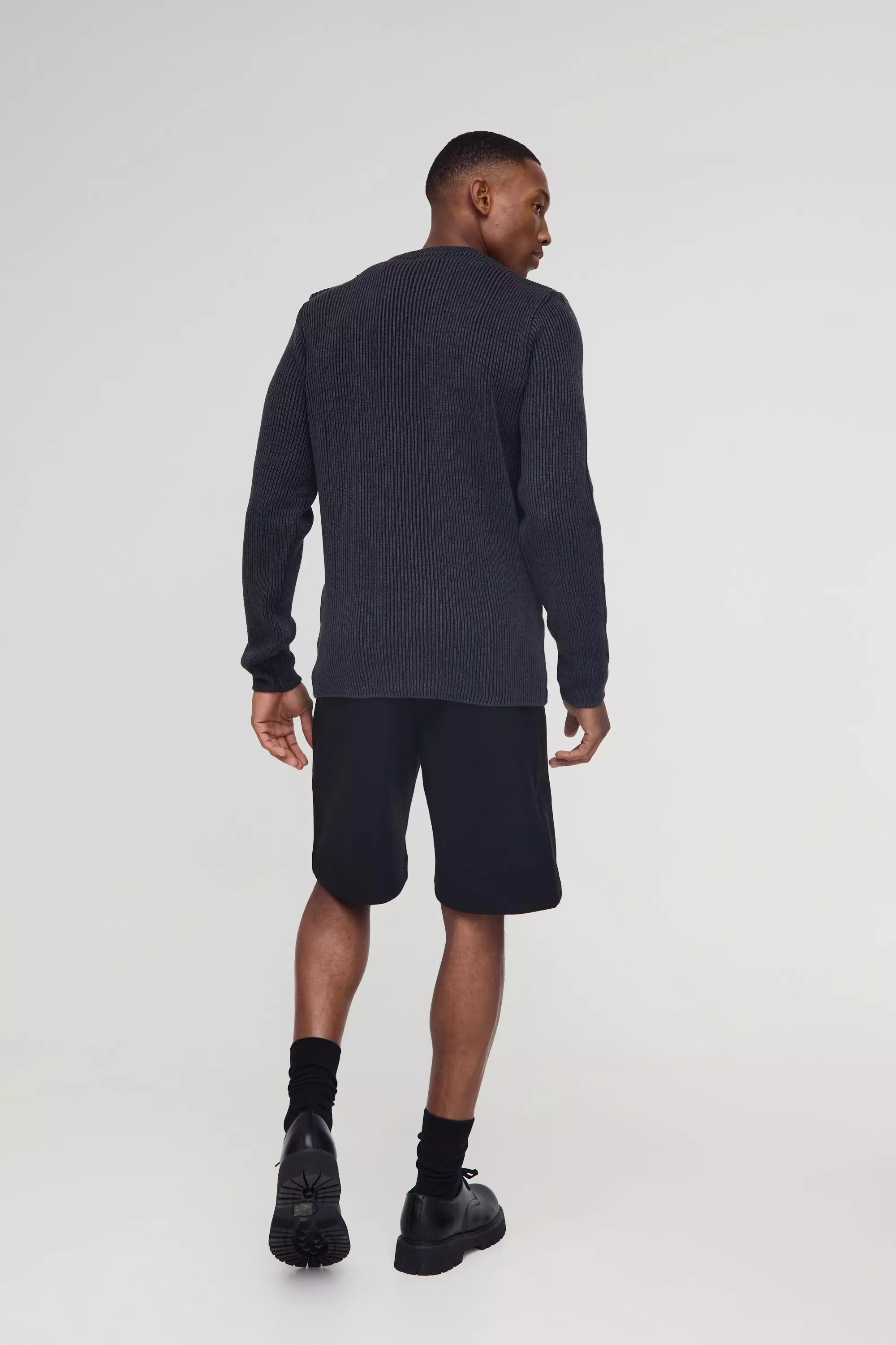 Black Wool Look Tailored Shorts alternative image