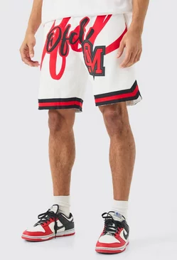 White Oversized Ofcl Basketball Shorts