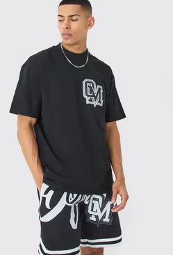 Black Oversized Ofcl Basketball T-shirt And Short Set