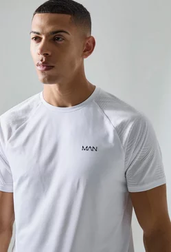 White Man Active Geo Jacquard T-shirt