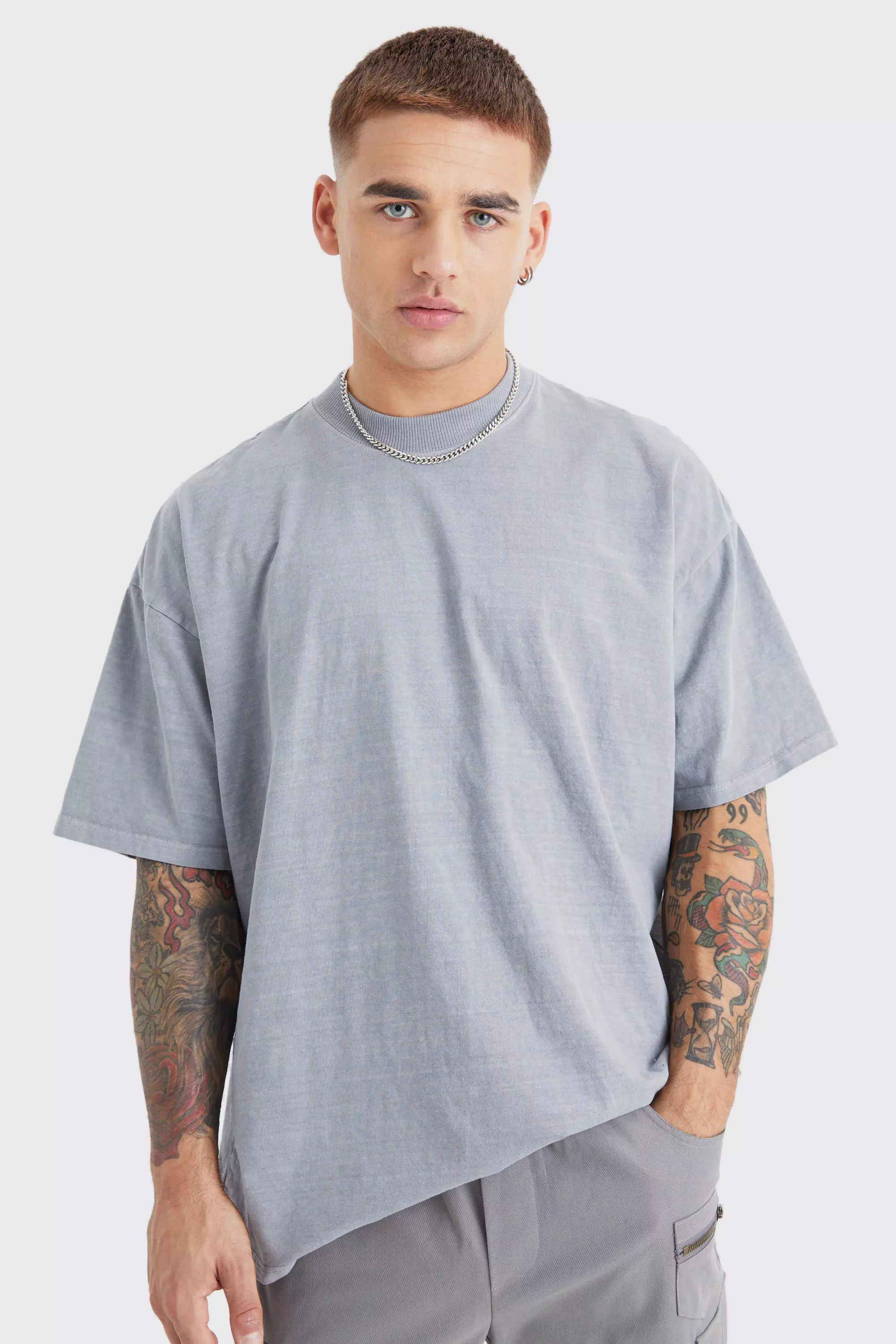 Oversize T-Shirt mit Print, Grey alternatives Bild