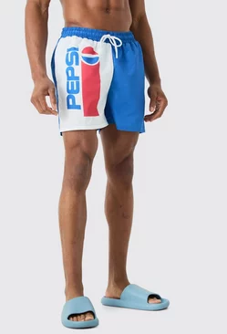 Blue Short Length Pepsi License Swim Short