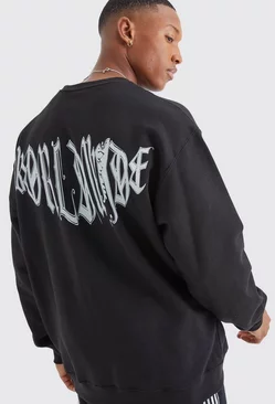 Oversized Back Graphic Sweatshirt Black