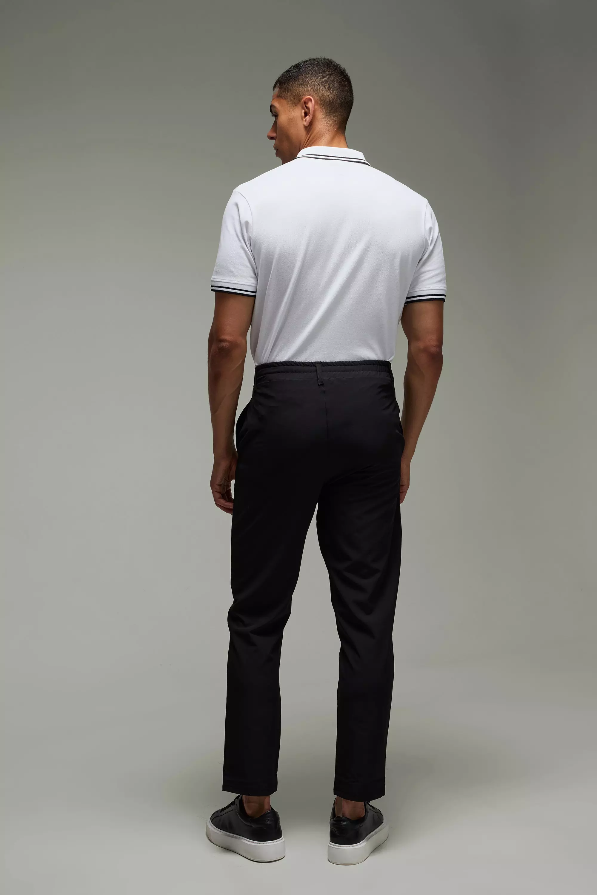 White Slim Tipped Pique Golf Polo alternative image