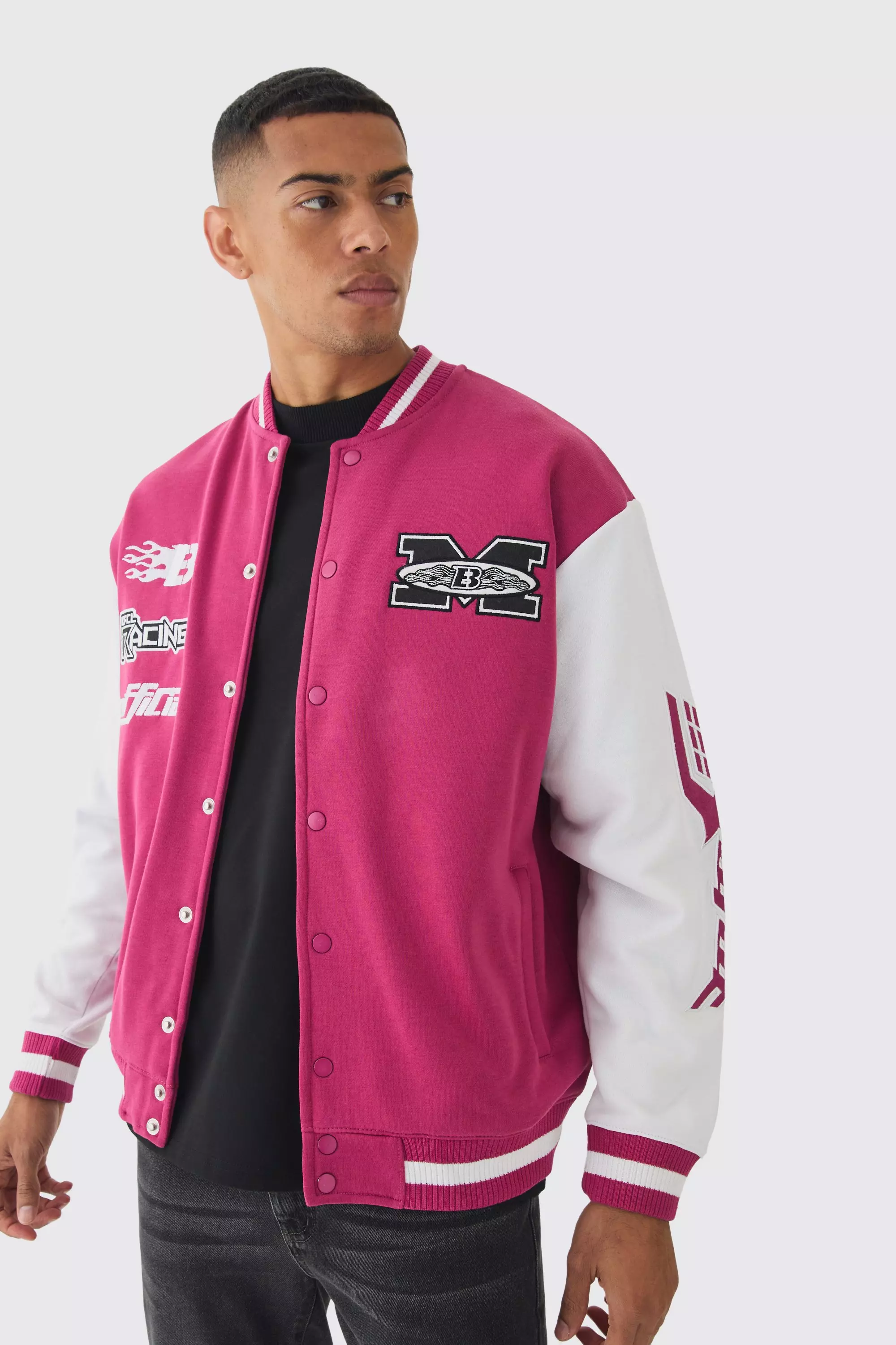 Red Oversized Jersey Moto Bomberjack alternatieve afbeelding