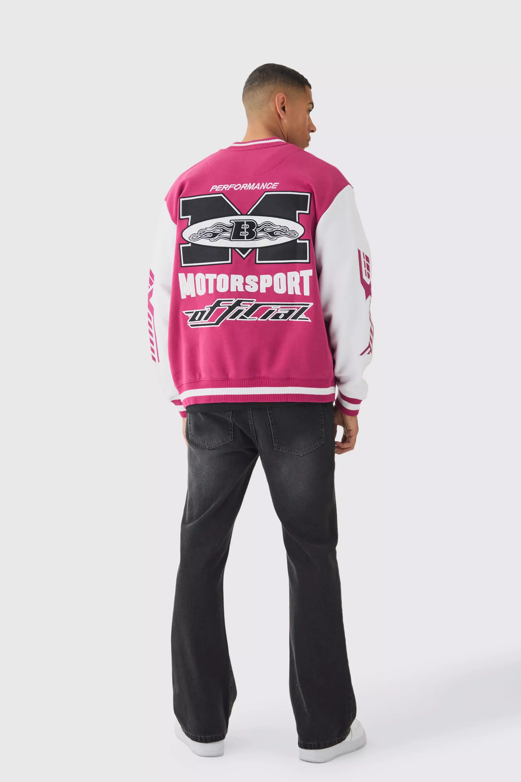 Red Oversized Jersey Moto Bomberjack alternatieve afbeelding