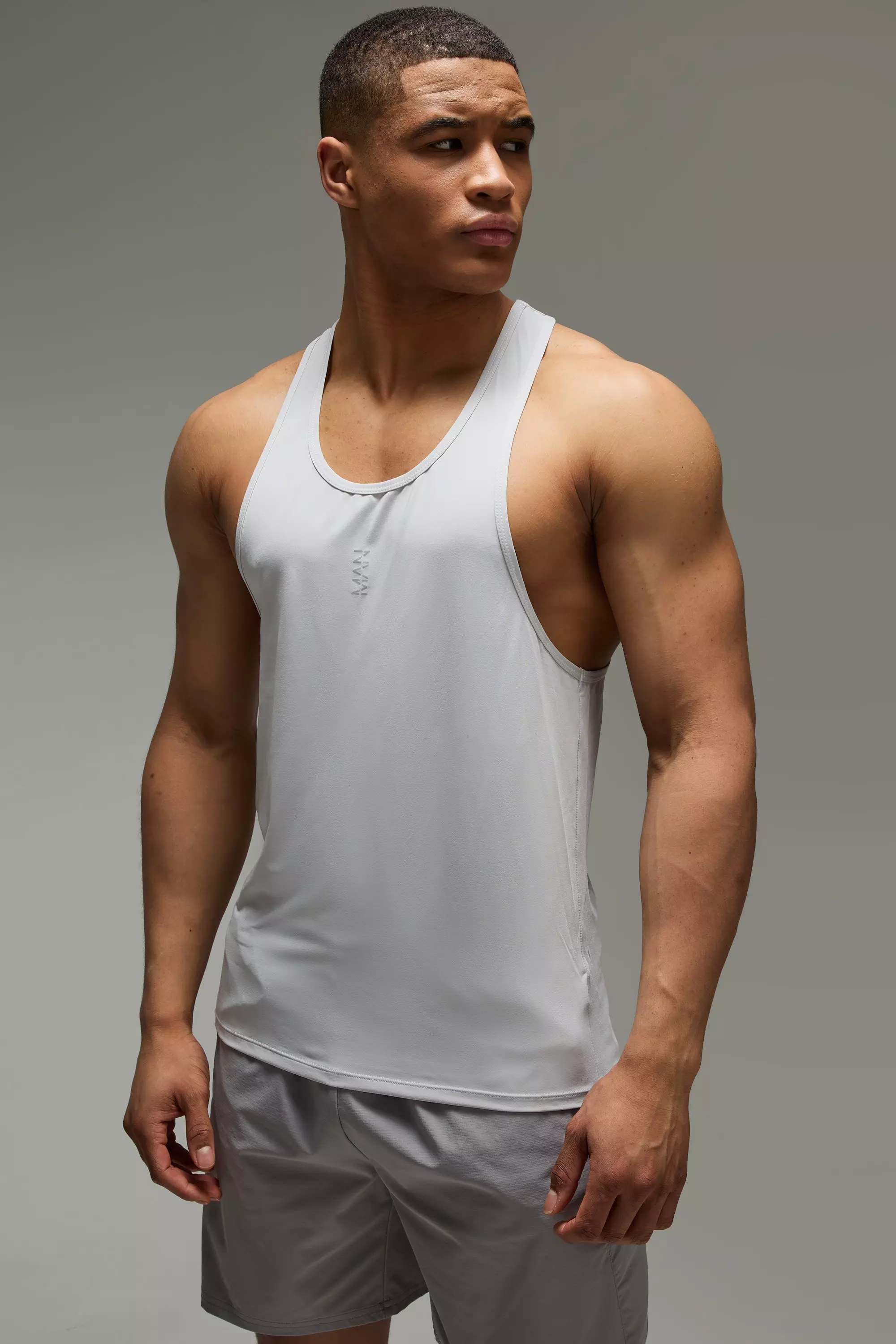 Silver Man Active Poly Reg Fit Racer Vest alternative image