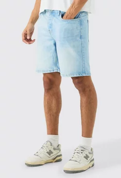 Slim Rigid Denim Shorts In Light Blue Light blue
