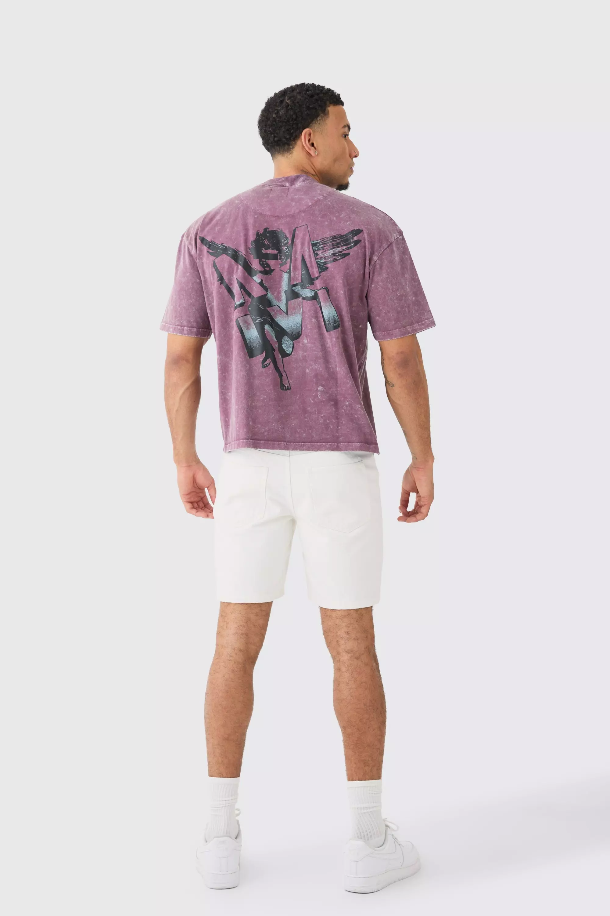 Slim Rigid Jean Shorts In White alternative image