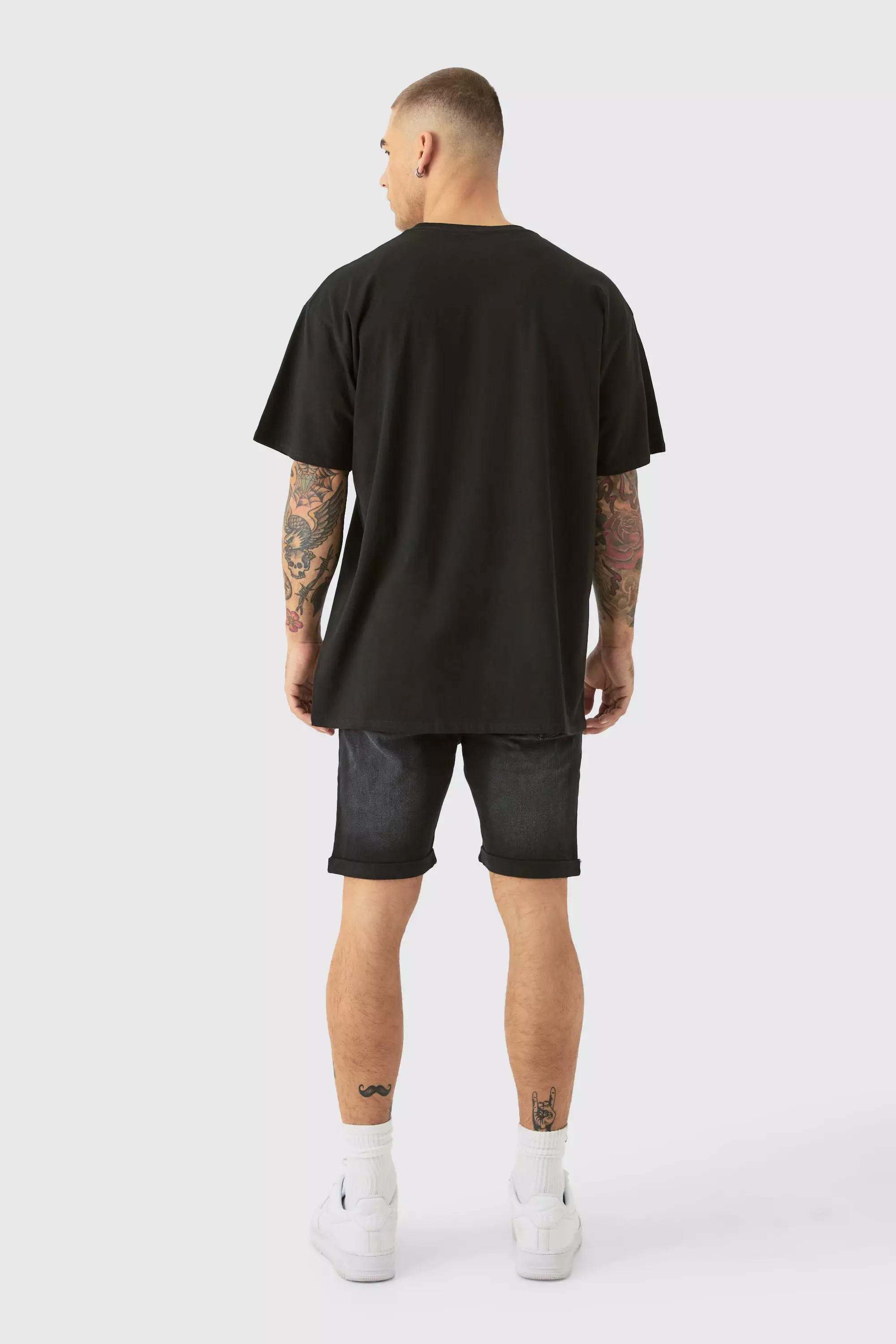 Short en jean stretch noir, Black autre image