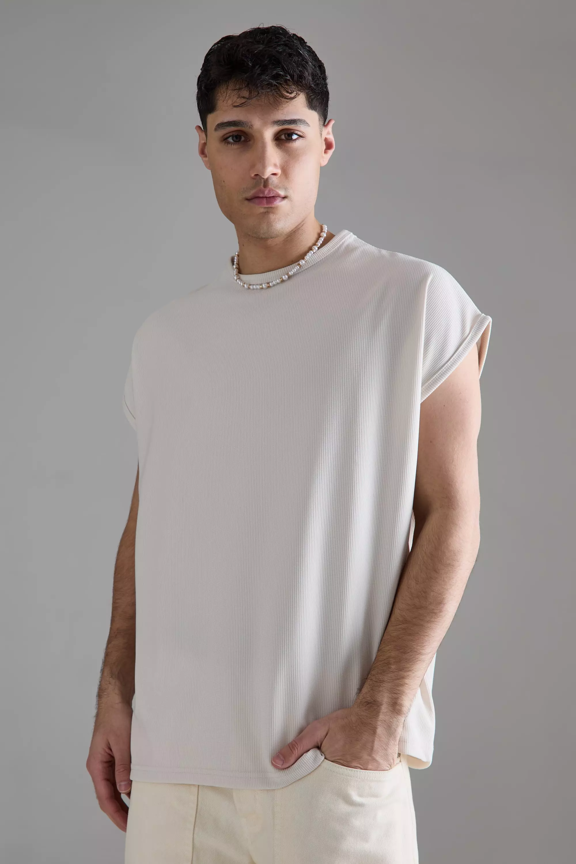 Batwing Ottoman Rib T-Shirt Stone