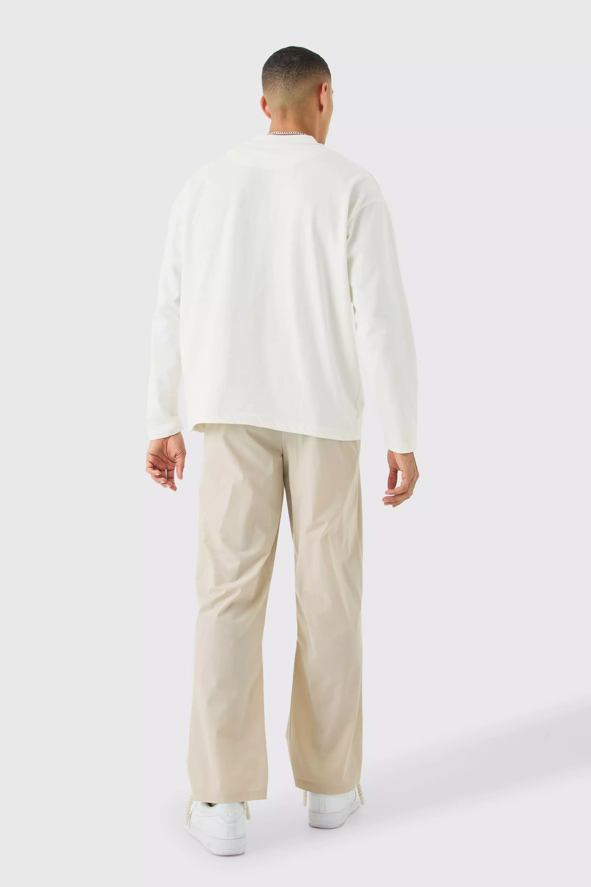 Pantalon cargo large à poches multiples, Stone autre image