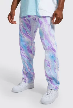 Relaxed Fit Rigid Marble Jeans Lilac