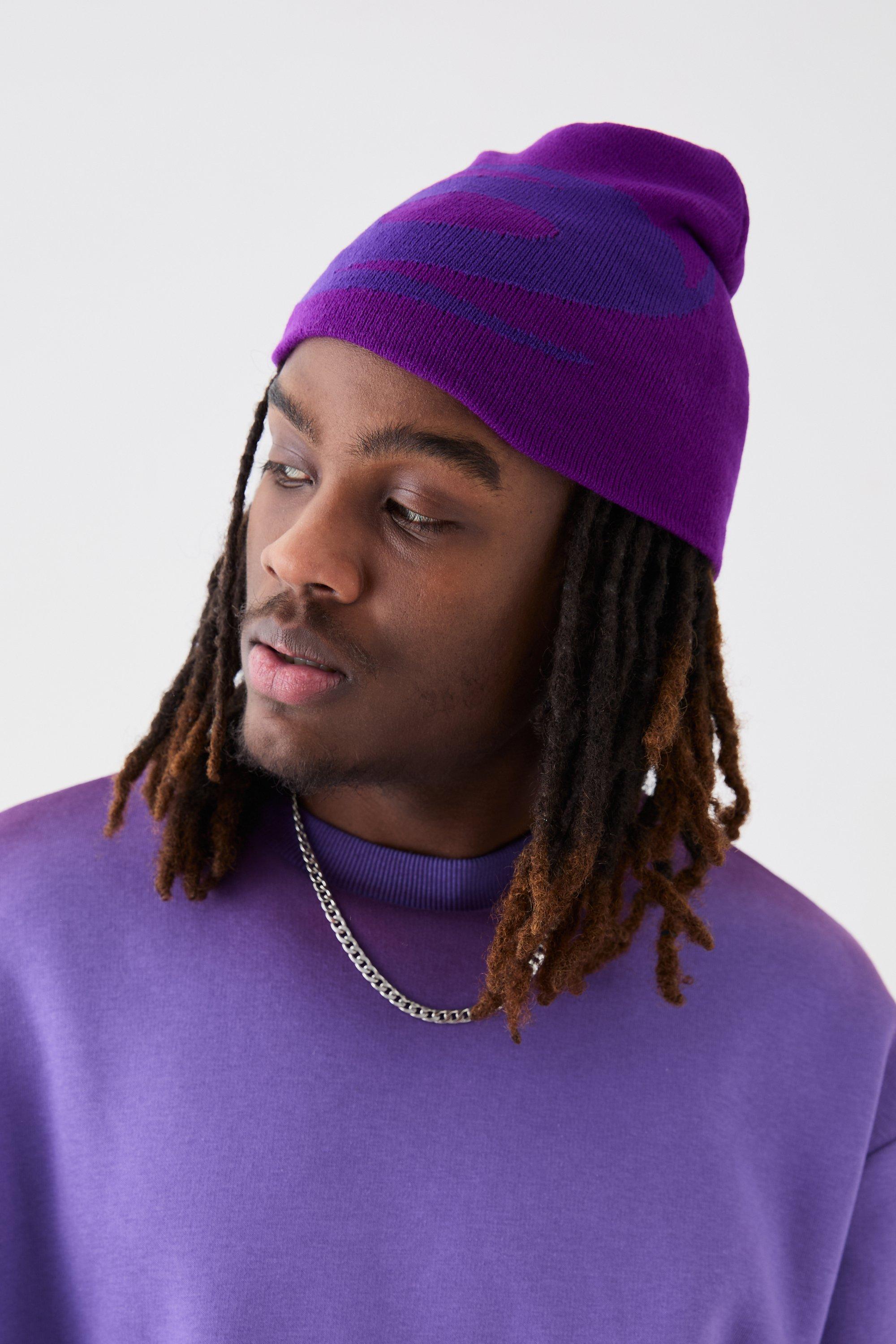 Orbit Graphic Beanie | boohooMAN USA