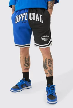 Black Official Spliced Basketball Jersey Shorts