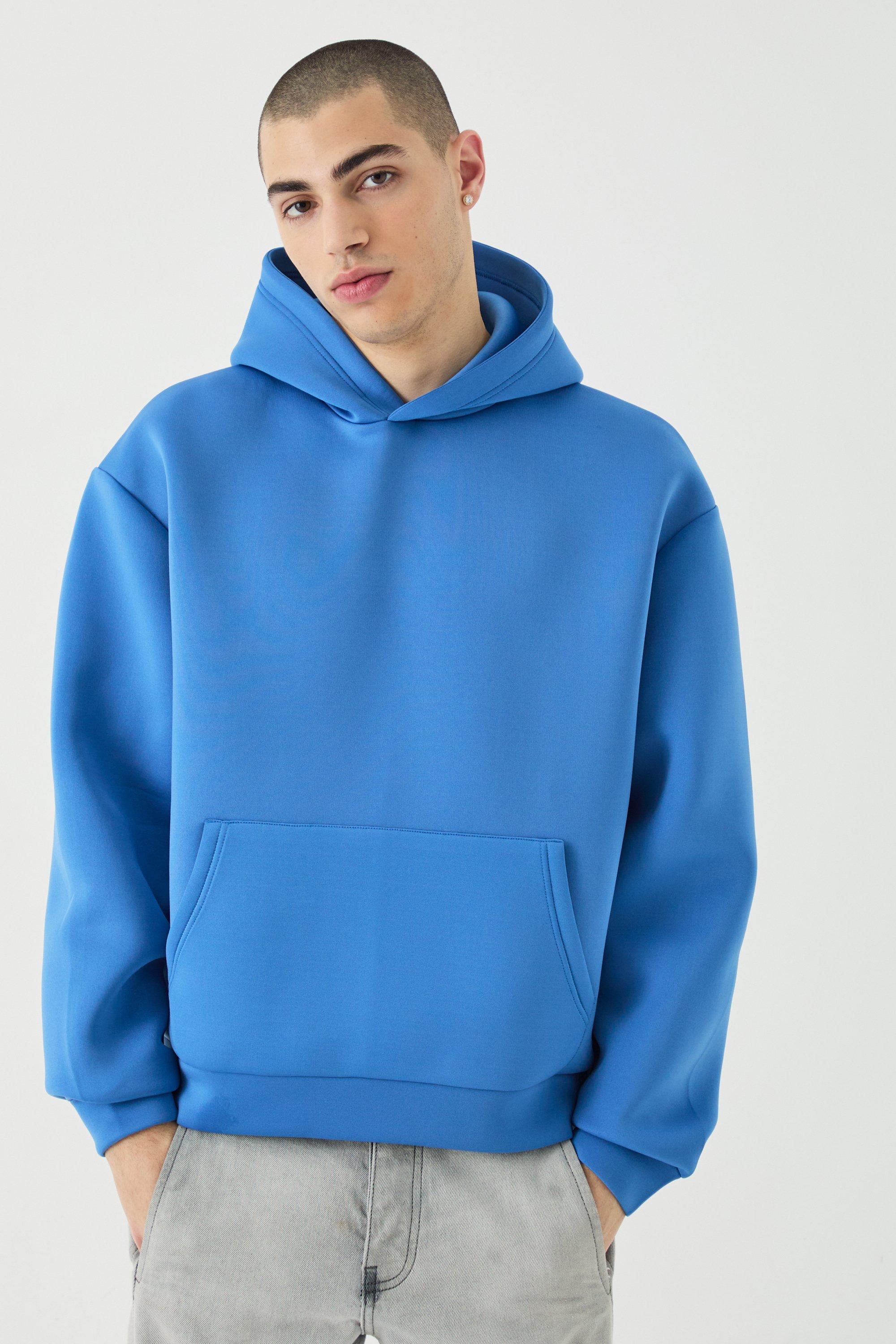 Boxy Zip Through Bonded Scuba Hoodie