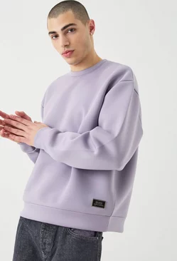 Purple Oversized Boxy Bonded Scuba Sweatshirt