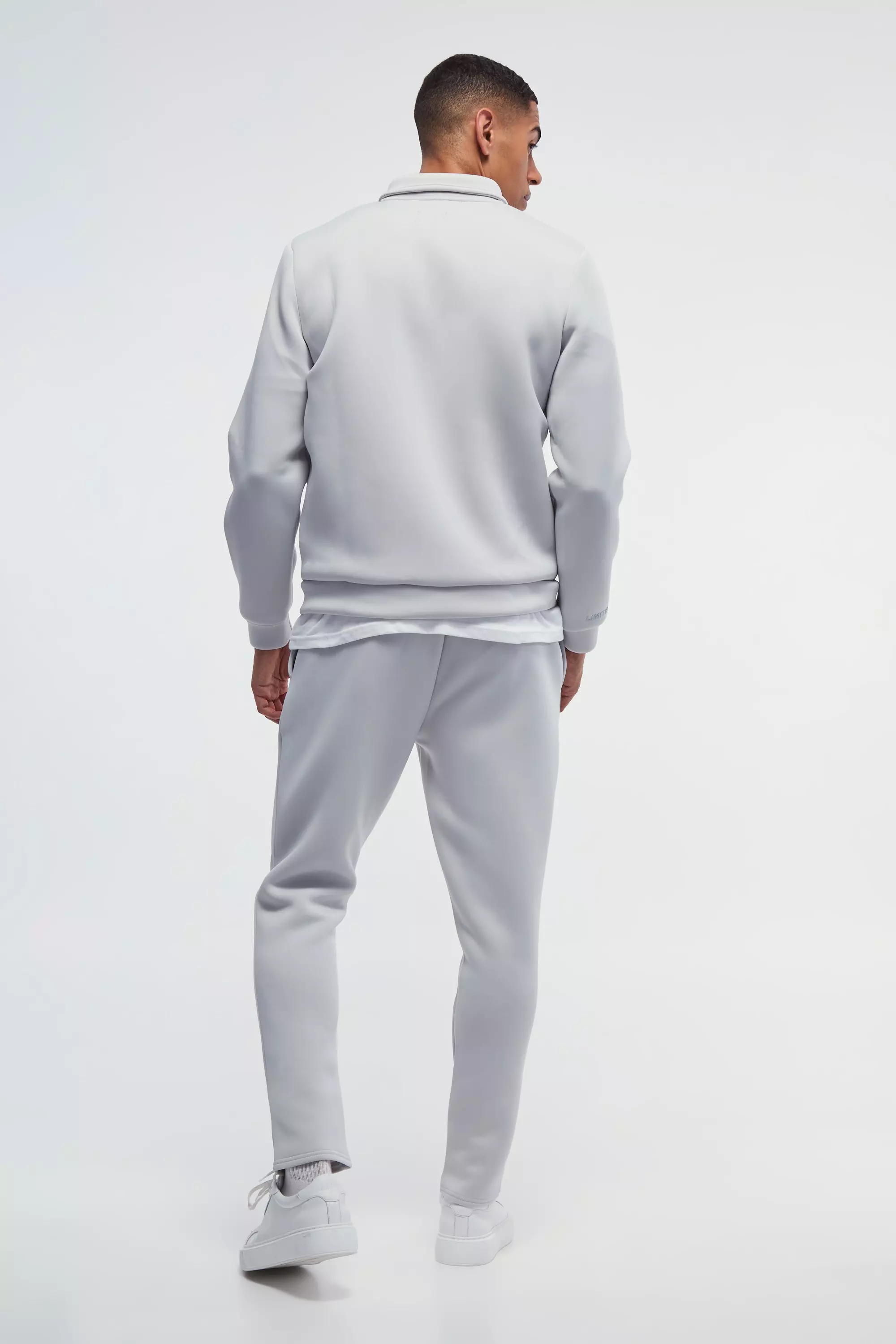 Light grey Slim Tapered Cropped Bonded Scuba Jogger alternative image
