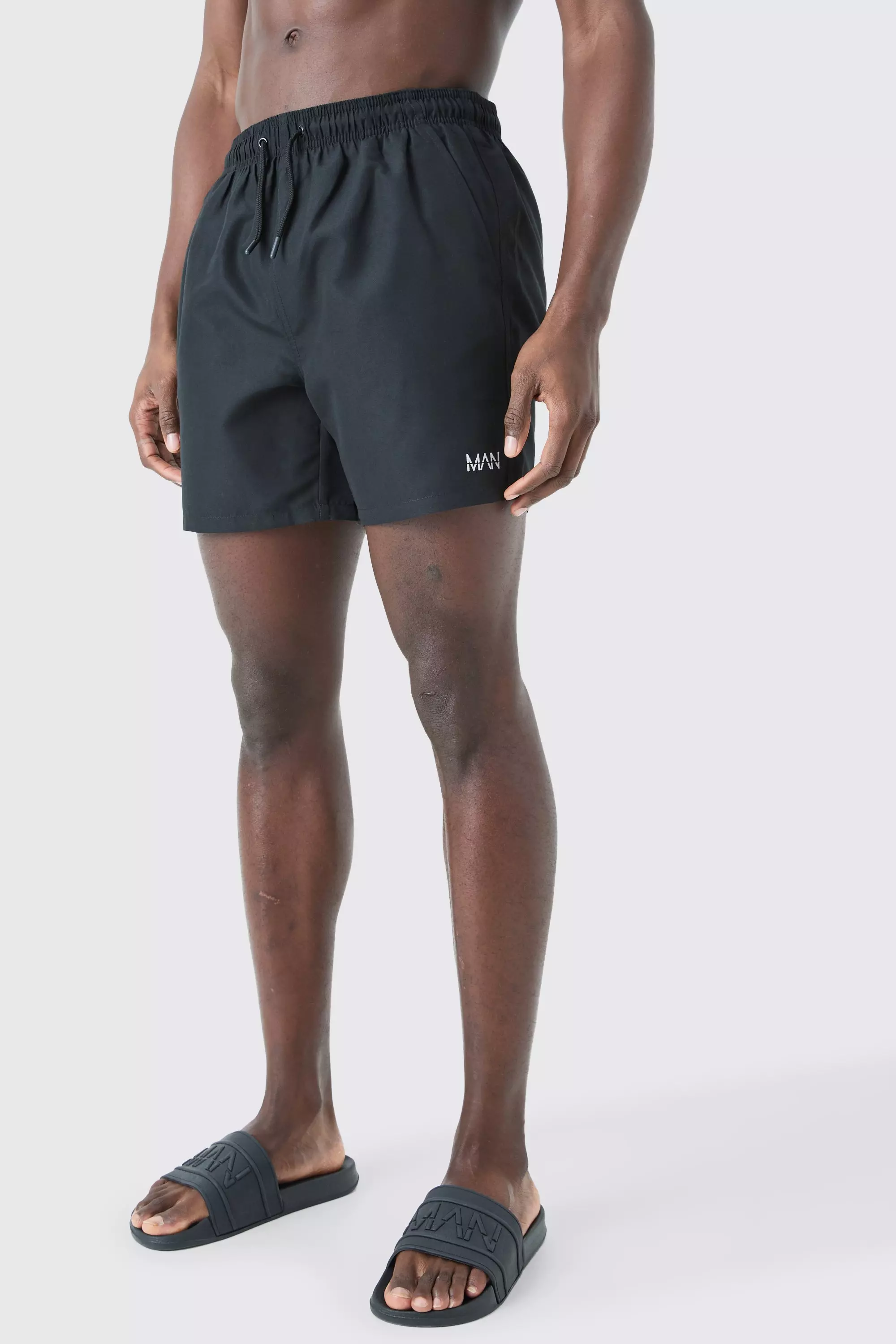 Original Man Mid Length Swim Trunks Black