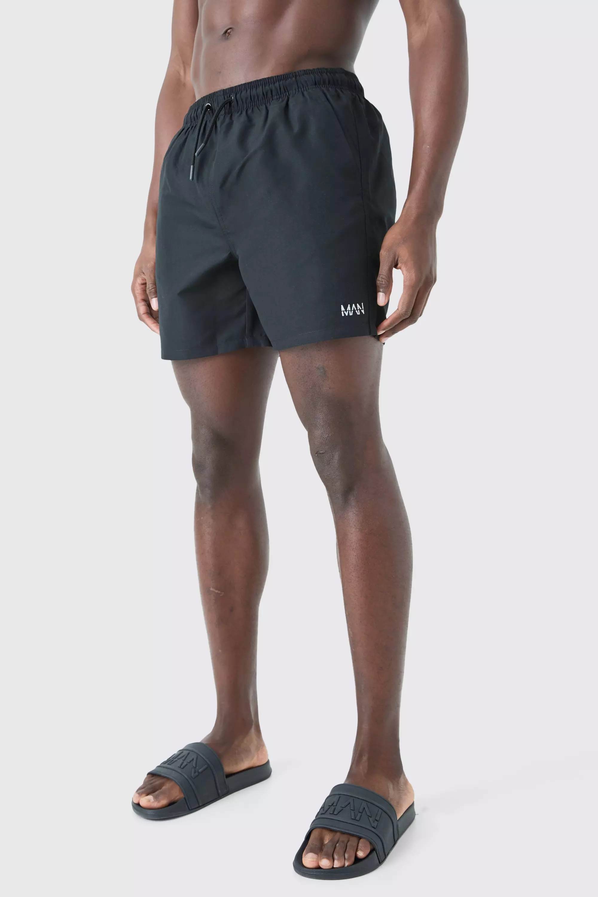 Original Man Mid Length Swim Trunks Black